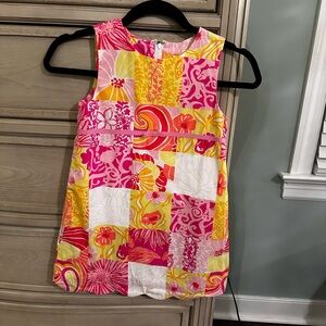 Lilly Pulitzer Pink Yellow Sleeveless Crew Neck Sundress